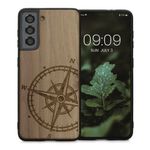 Husa Kwmobile pentru Samsung Galaxy S21, Lemn, Maro, 55082.03 fotografia produsului