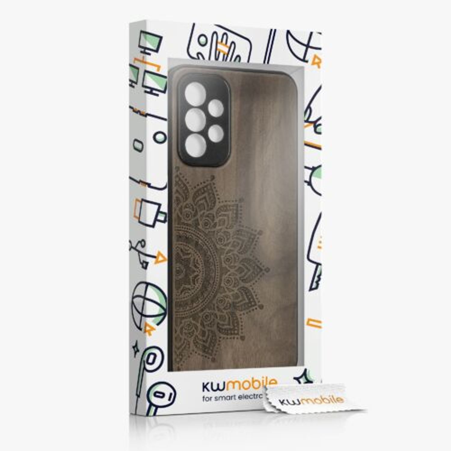 Husa Kwmobile pentru Samsung Galaxy A23, Lemn, Maro, 58314.01 fotografia produsului View 7 L