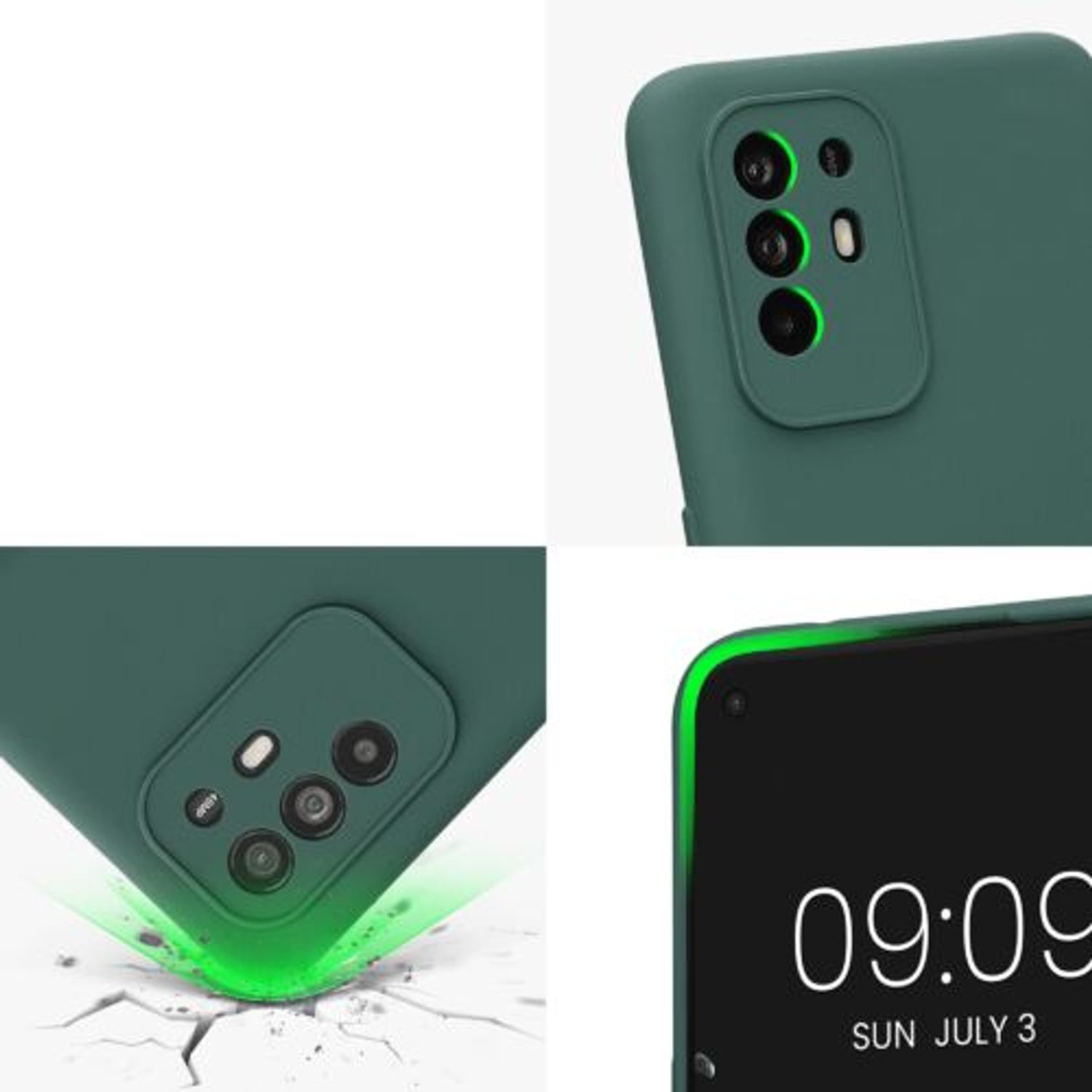 Husa Kwmobile pentru OPPO A94 5G, Silicon, Verde, 58332.169 fotografia produsului View 7 L