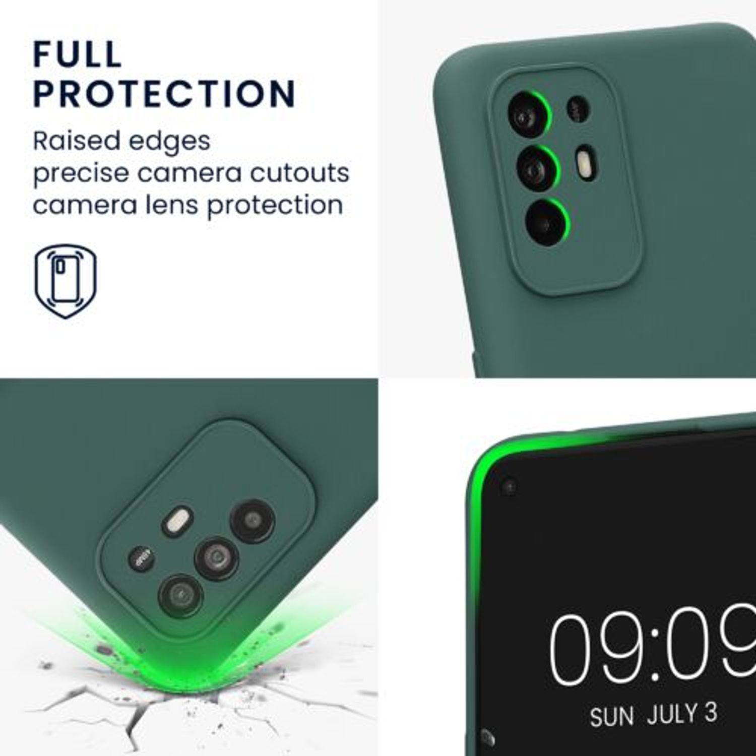 Husa Kwmobile pentru OPPO A94 5G, Silicon, Verde, 58332.169 fotografia produsului View 3 L