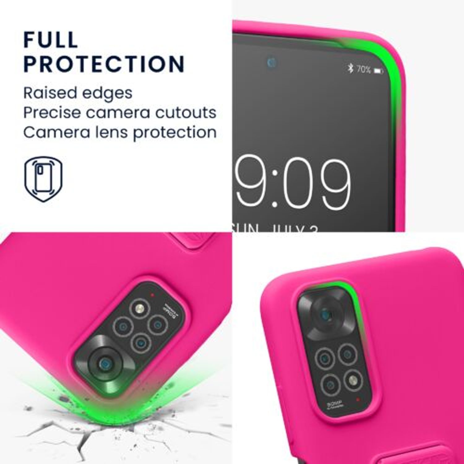 Husa Kwmobile pentru Xiaomi Redmi Note 11/Redmi Note 11s, Silicon, Roz, 58266.77 fotografia produsului View 3 L
