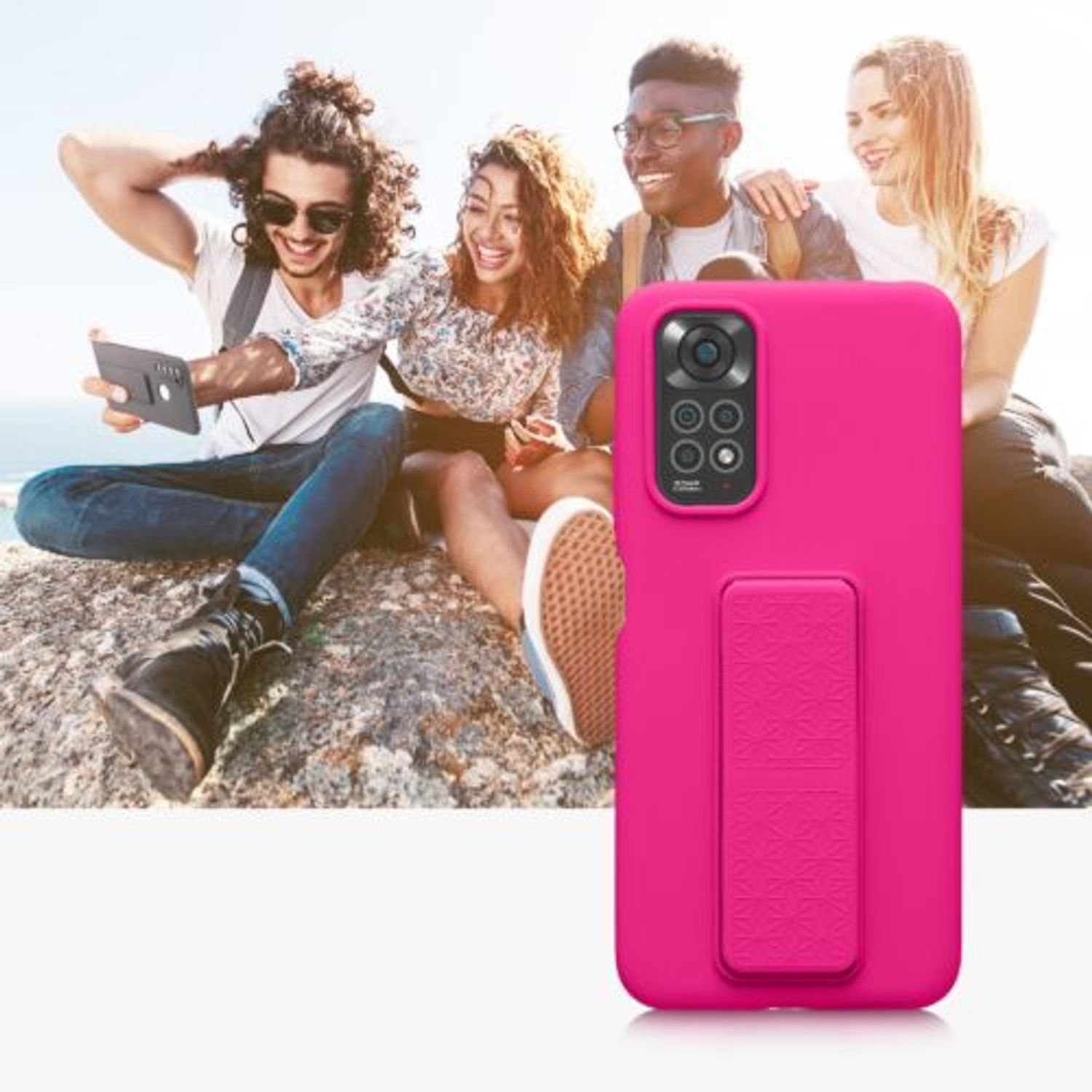 Husa Kwmobile pentru Xiaomi Redmi Note 11/Redmi Note 11s, Silicon, Roz, 58266.77 fotografia produsului View 10 L
