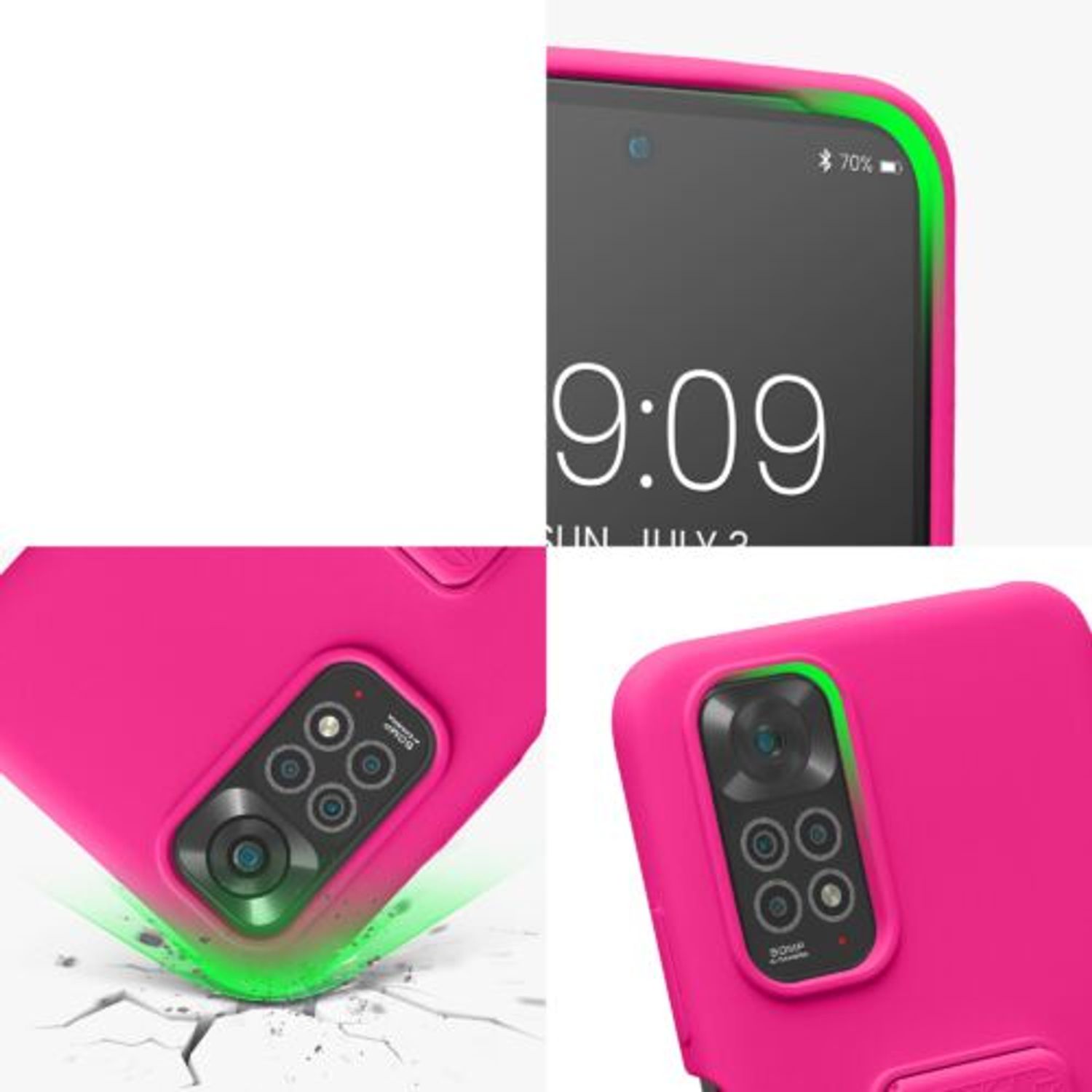 Husa Kwmobile pentru Xiaomi Redmi Note 11/Redmi Note 11s, Silicon, Roz, 58266.77 fotografia produsului View 8 L