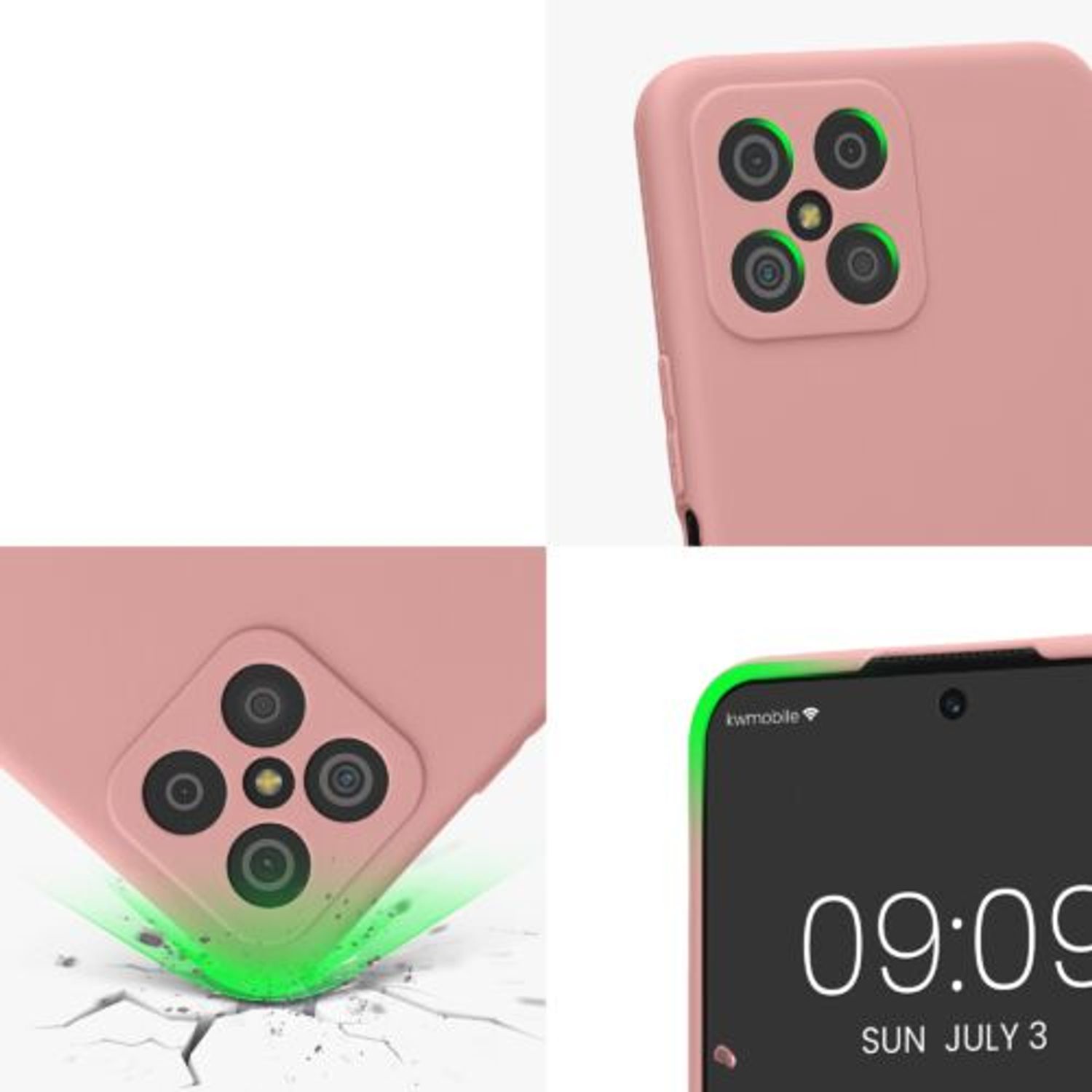 Husa Kwmobile pentru Honor X8, Silicon, Roz, 58396.193 fotografia produsului View 7 L