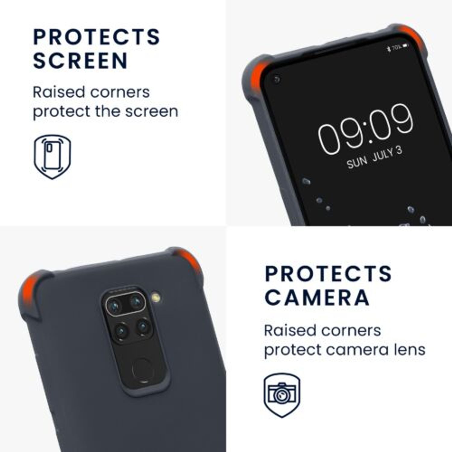 Husa Kwmobile pentru Xiaomi Redmi Note 9, Silicon, Gri, 53147.186 fotografia produsului View 3 L