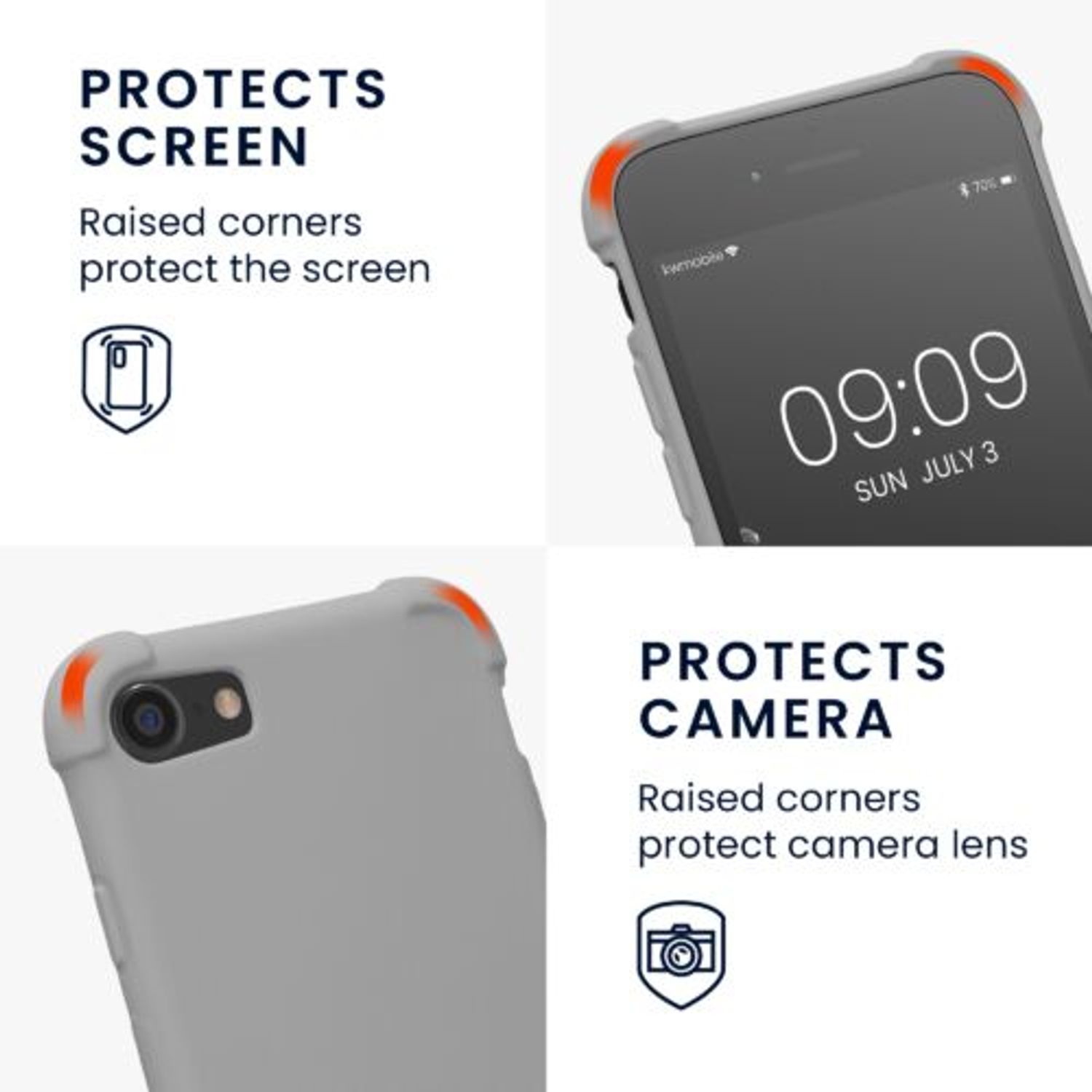 Husa Kwmobile pentru Apple iPhone 8/iPhone 7/iPhone SE 2, Silicon, Gri, 49920.43 fotografia produsului View 3 L