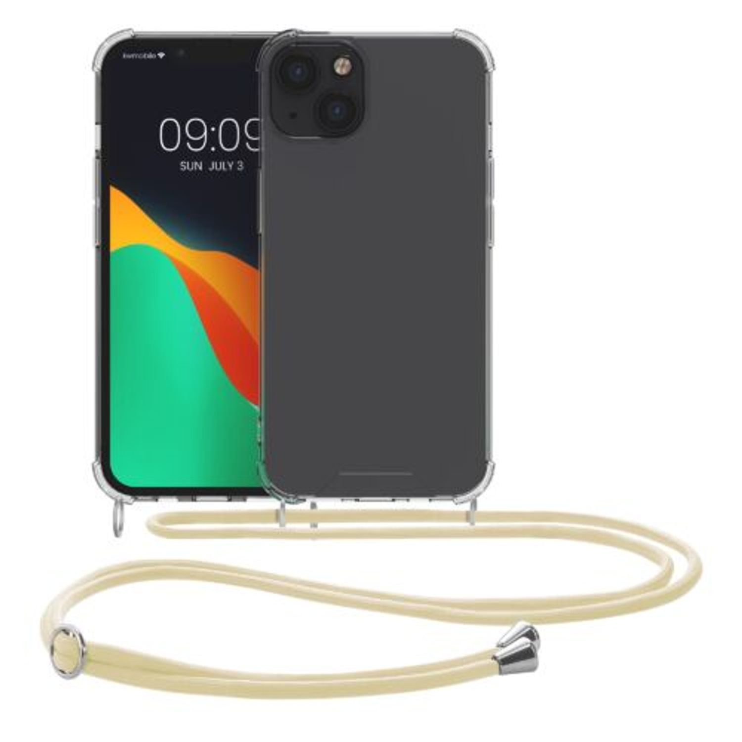 Husa Kwmobile pentru Apple iPhone 13, Silicon, Transparent/Galben, 55949.158 fotografia produsului