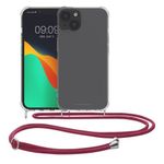 Husa Kwmobile pentru Apple iPhone 13, Silicon, Transparent/Rosu, 55949.20 fotografia produsului