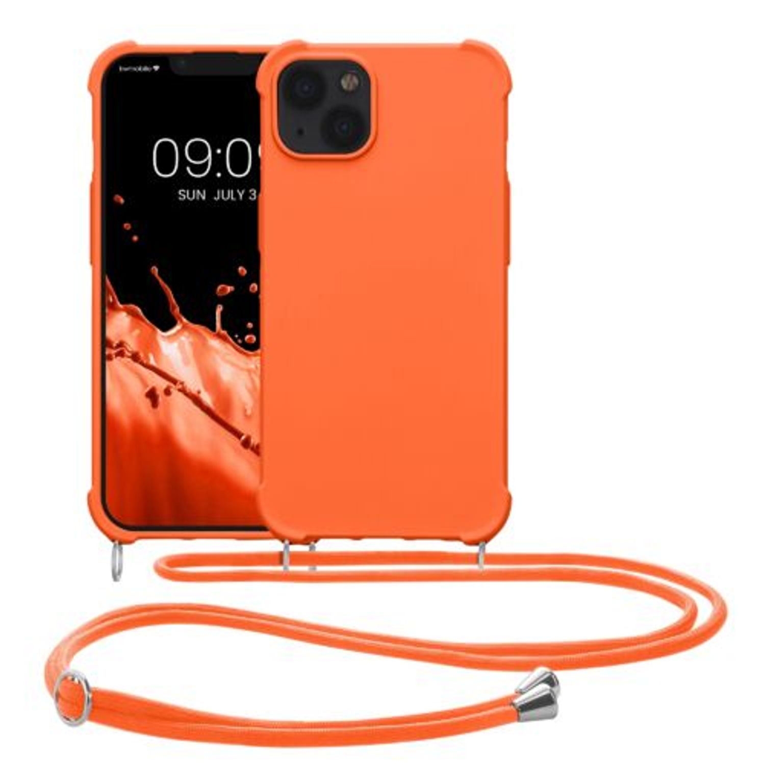 Husa Kwmobile pentru Apple iPhone 13, Silicon, Portocaliu, 55950.150 fotografia produsului