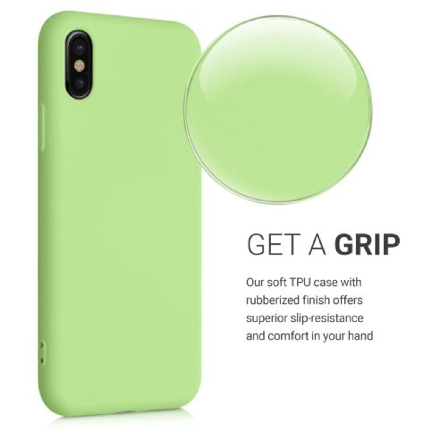 Husa pentru Apple iPhone X/iPhone XS, Silicon, Verde, 49982.214 fotografia produsului View 5 L