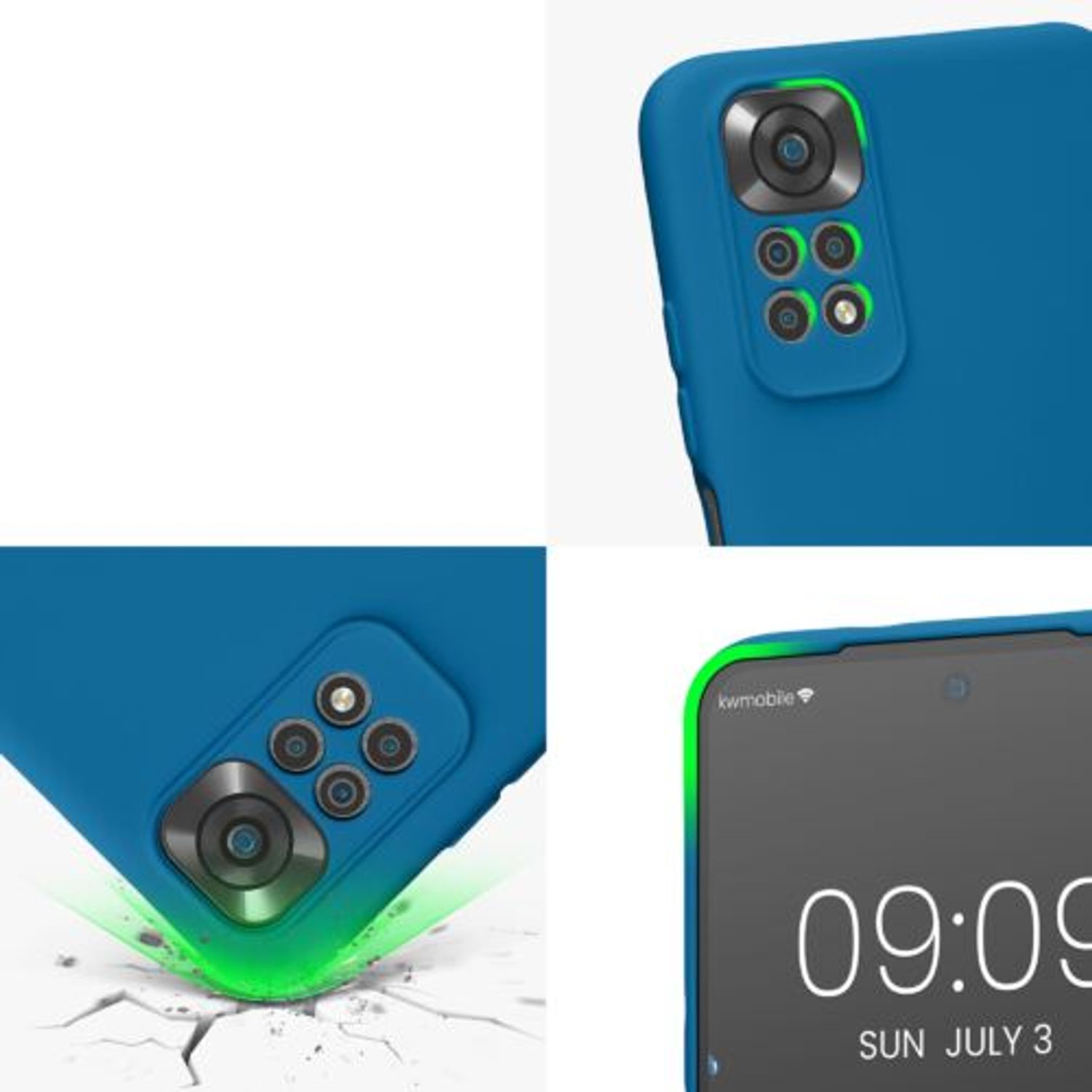 Husa Kwmobile pentru Xiaomi Redmi Note 11/Redmi Note 11s, Silicon, Albastru, 57918.228 fotografia produsului View 7 L