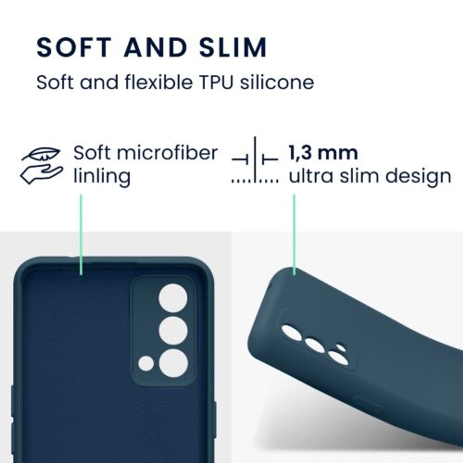 Husa Kwmobile pentru Realme GT Master Edition, Silicon, Verde, 58698.57 fotografia produsului View 2 L