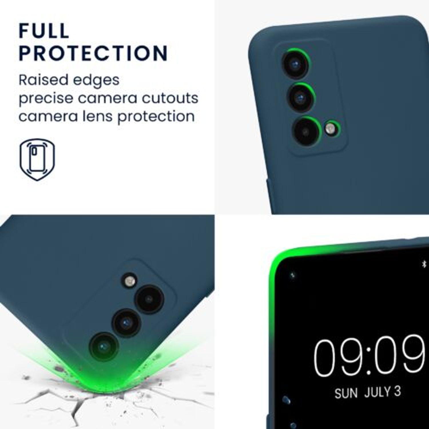 Husa Kwmobile pentru Realme GT Master Edition, Silicon, Verde, 58698.57 fotografia produsului View 3 L