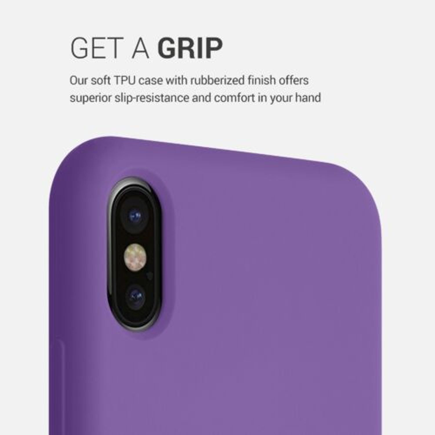 Husa pentru iPhone X/iPhone XS, Silicon, Mov, 42495.221 fotografia produsului View 4 L