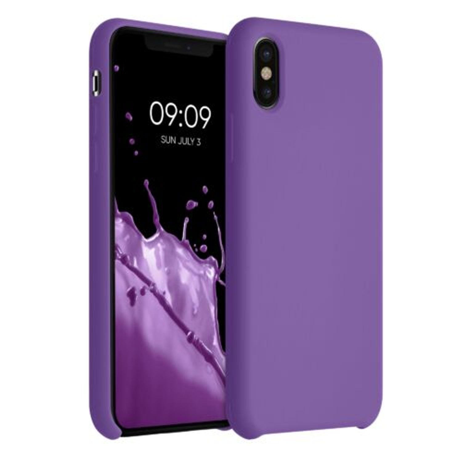 Husa pentru iPhone X/iPhone XS, Silicon, Mov, 42495.221 fotografia produsului
