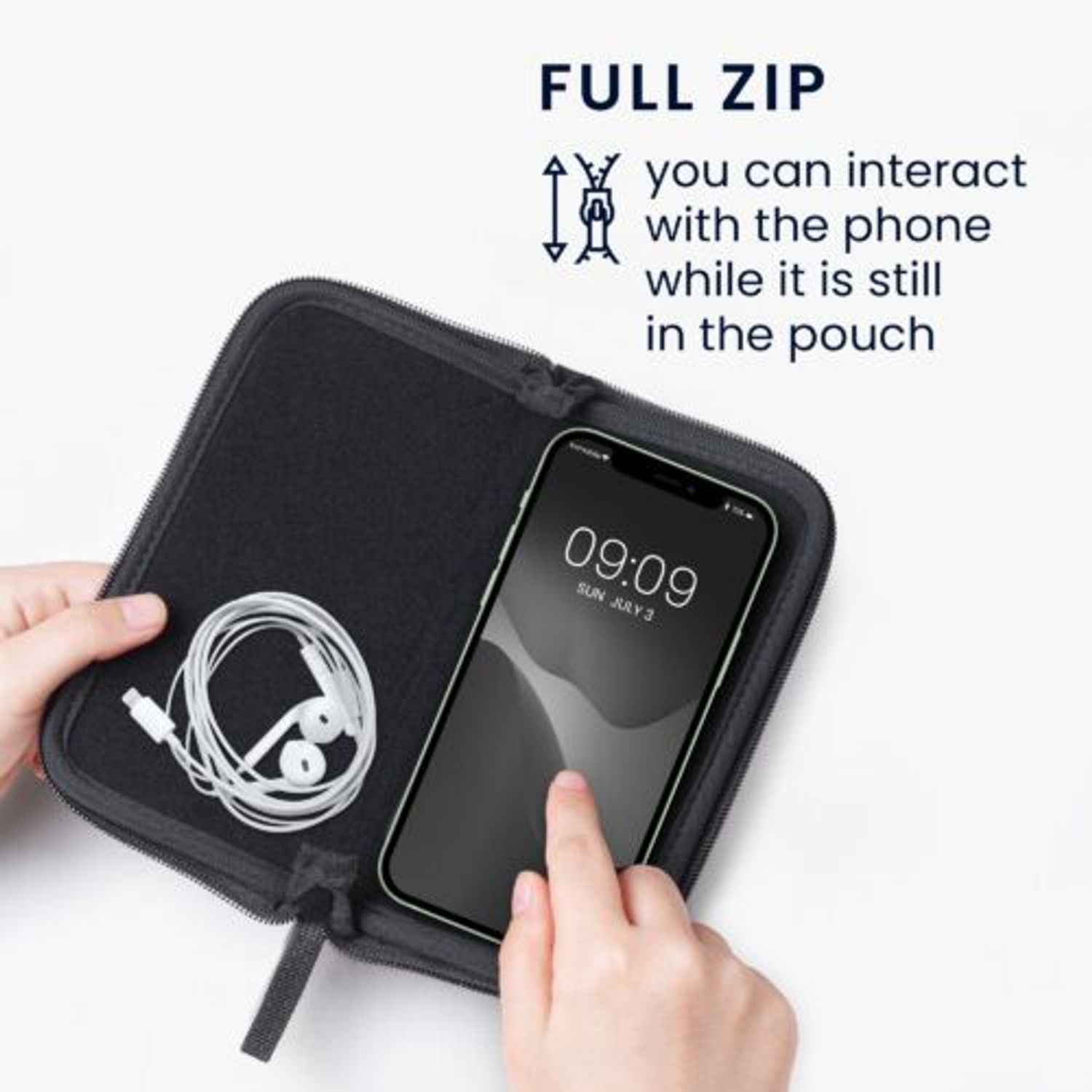 Husa Universala Kwmobile marime XL - 6,8 inch, Textil, Roz, 58825.4.77 fotografia produsului View 6 L
