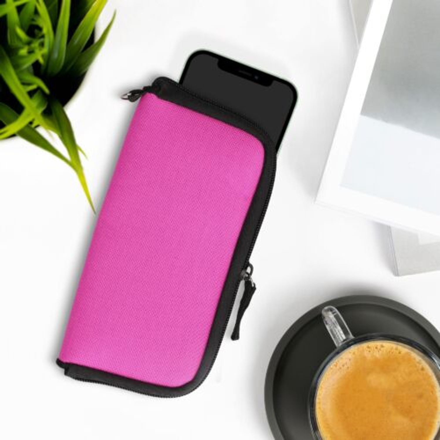 Husa Universala Kwmobile marime XL - 6,8 inch, Textil, Roz, 58825.4.77 fotografia produsului View 2 L
