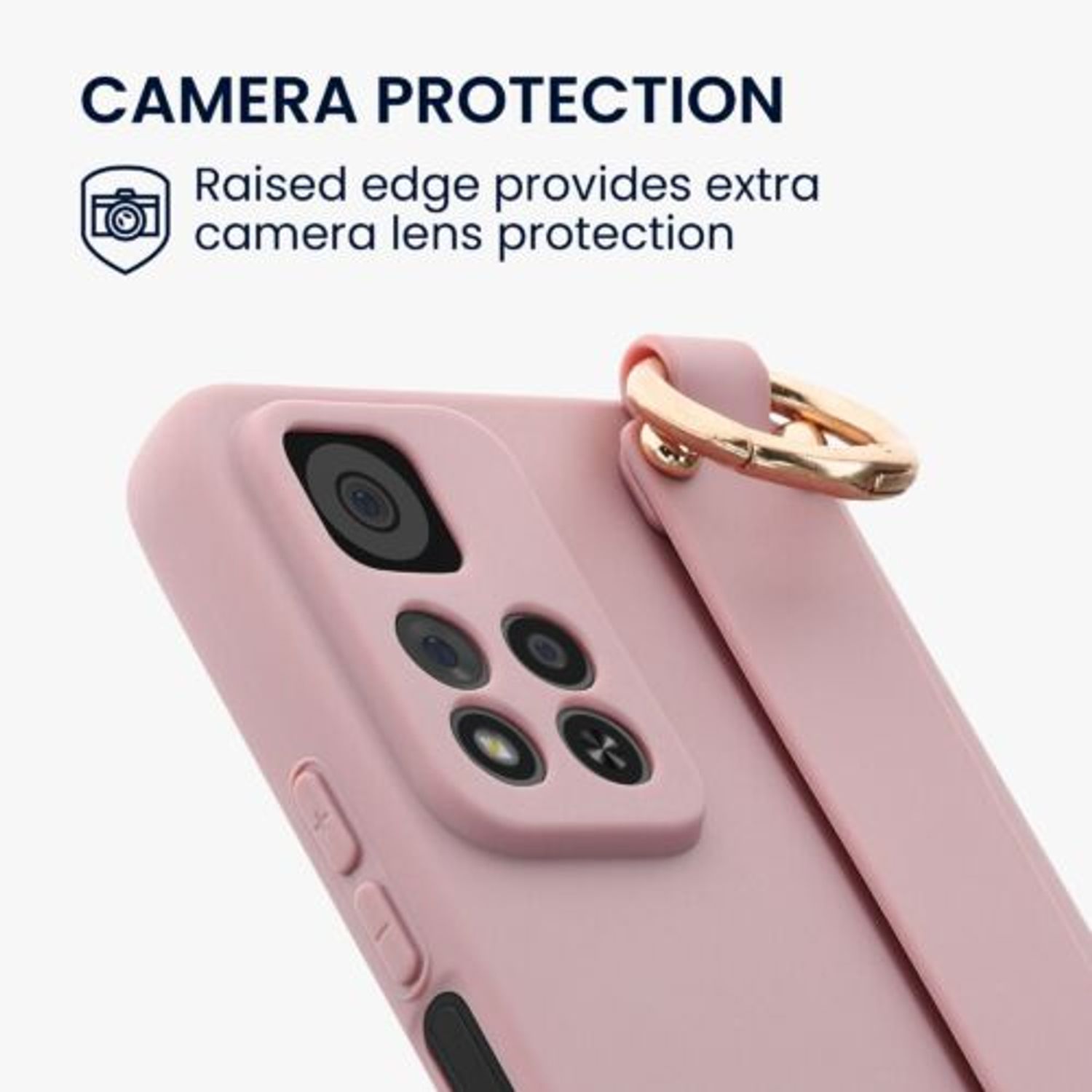 Husa Kwmobile pentru Xiaomi Redmi Note 11 Pro Plus 5G, Silicon, Roz, 59060.193 fotografia produsului View 3 L