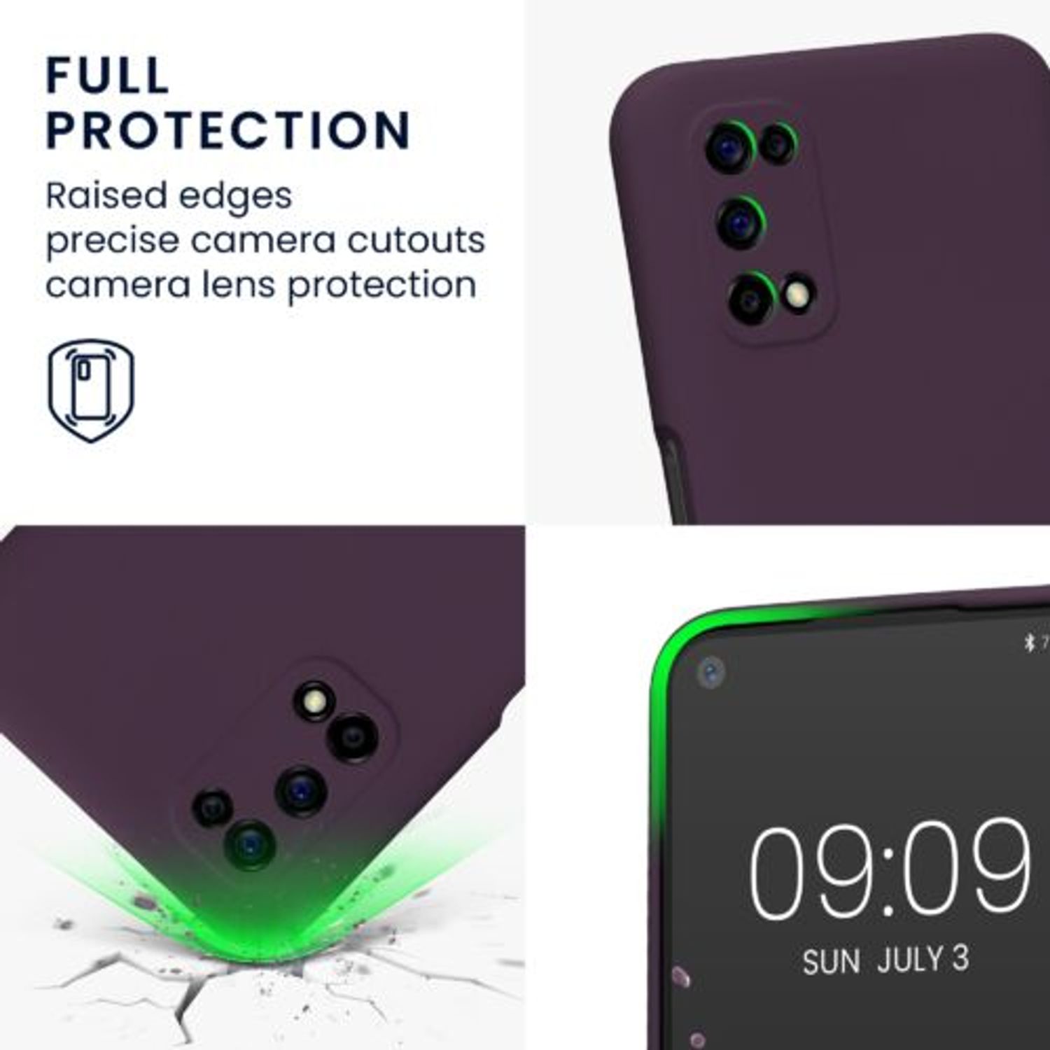 Husa Kwmobile pentru Realme 7 5G, Silicon, Violet, 57580.187 fotografia produsului View 3 L