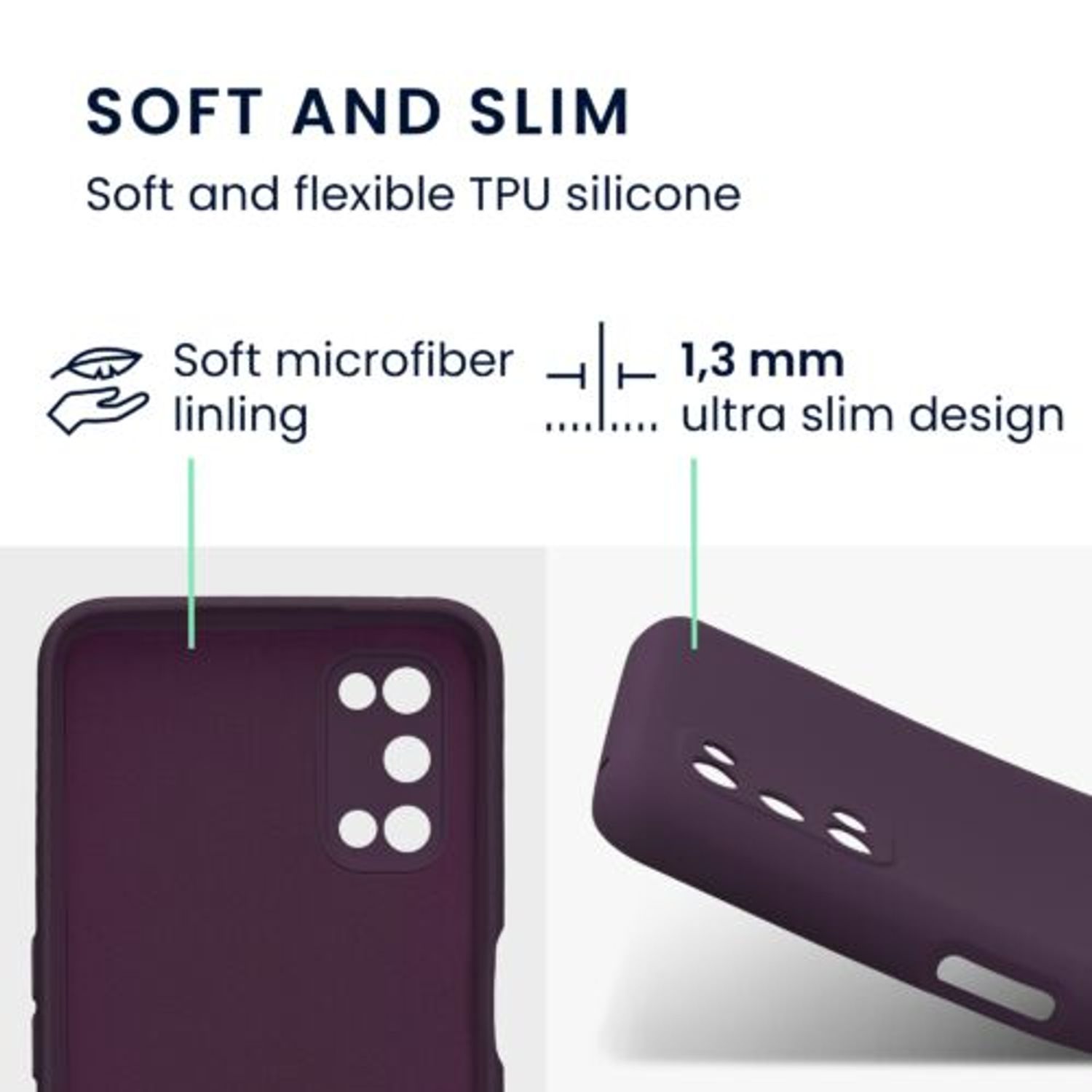Husa Kwmobile pentru Realme 7 5G, Silicon, Violet, 57580.187 fotografia produsului View 2 L