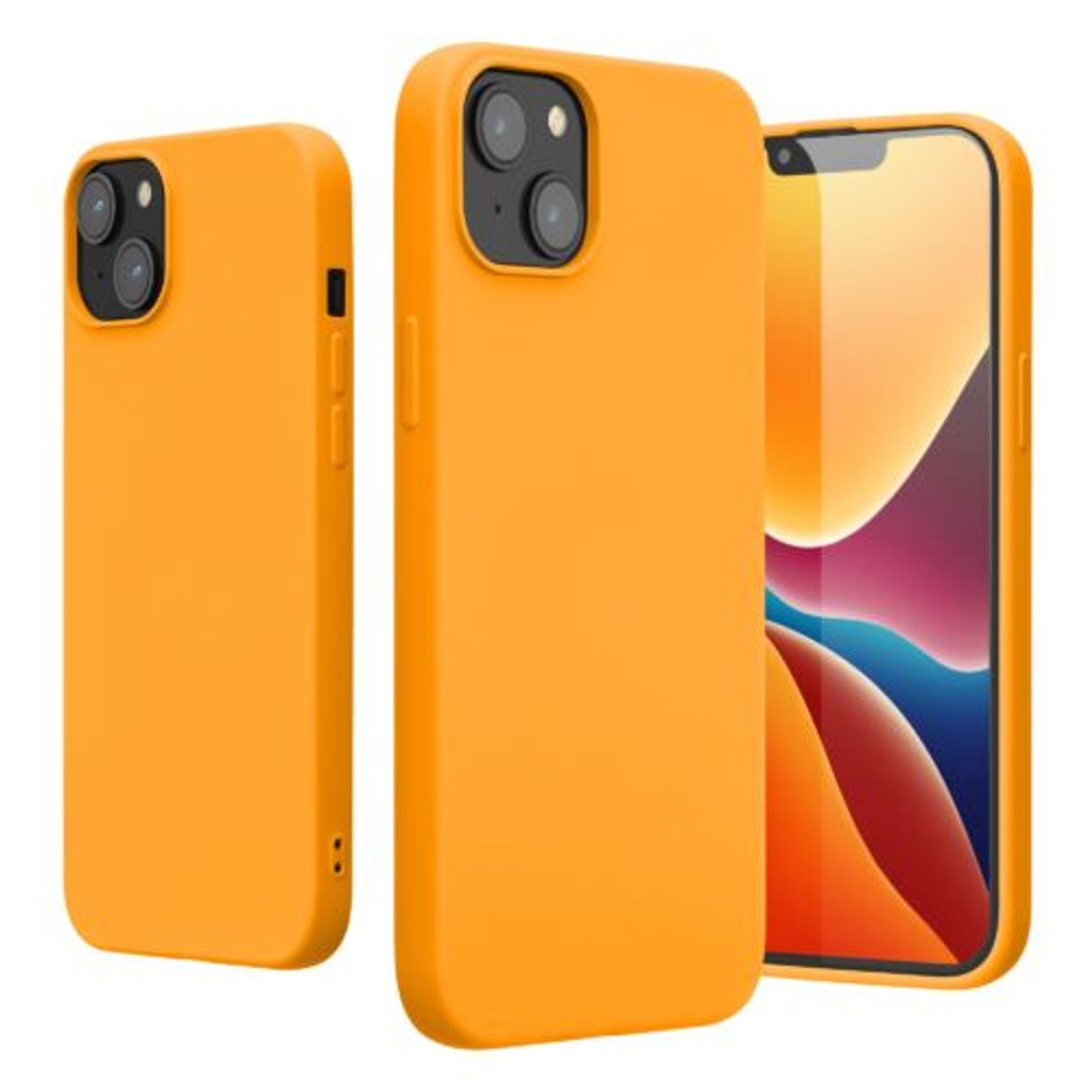 Husa Kwmobile pentru Apple iPhone 14 Plus, Silicon, Portocaliu, 59080.150 fotografia produsului