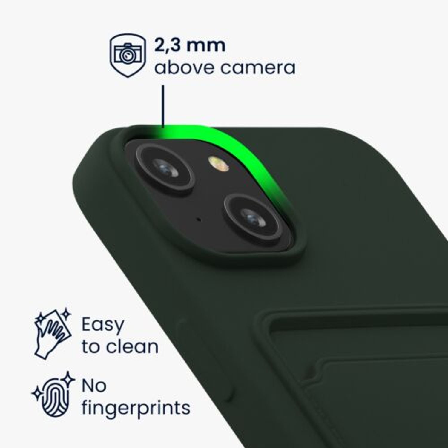 Husa Kwmobile pentru Apple iPhone 14, Silicon, Verde, 59112.80 fotografia produsului View 3 L