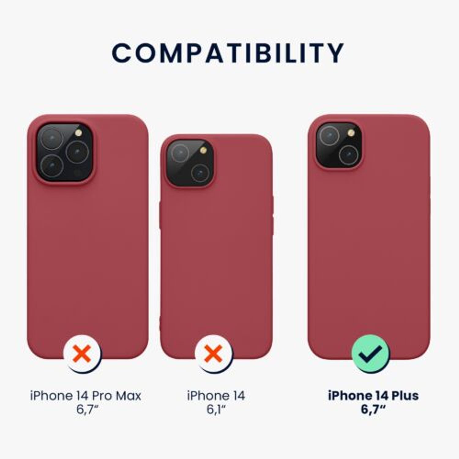 Husa Kwmobile pentru Apple iPhone 14 Plus, Silicon, Rosu, 59072.167 fotografia produsului View 2 L