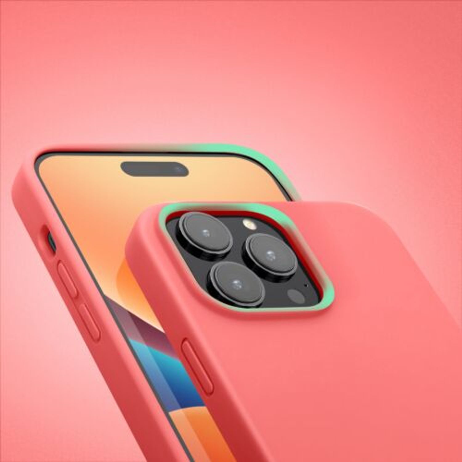 Husa Kwmobile pentru Apple iPhone 14 Pro Max, Silicon, Coral, 59074.103 fotografia produsului View 12 L