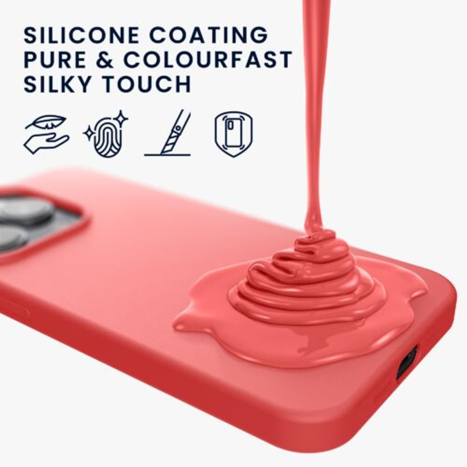Husa Kwmobile pentru Apple iPhone 14 Pro Max, Silicon, Coral, 59074.103 fotografia produsului View 8 L