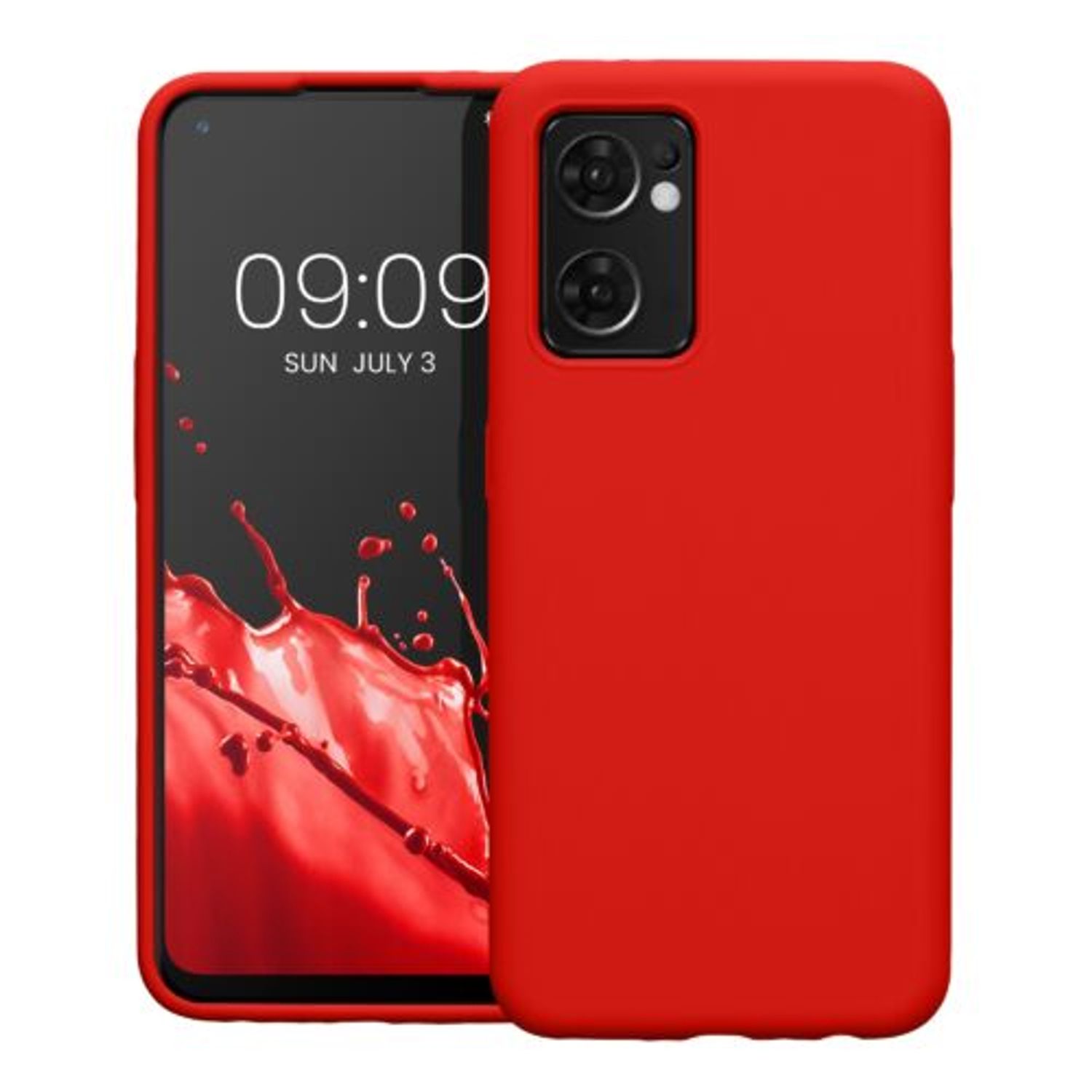 Husa Kwmobile pentru OPPO Find X5 Lite, Silicon, Rosu, 57630.09 fotografia produsului