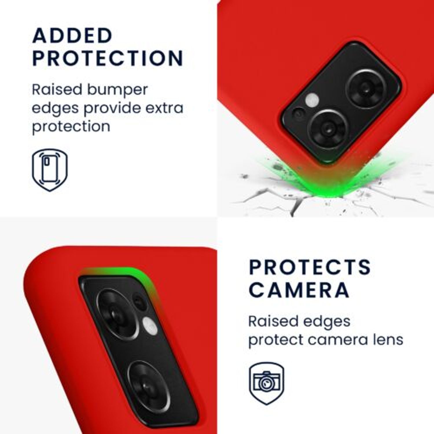 Husa Kwmobile pentru OPPO Find X5 Lite, Silicon, Rosu, 57630.09 fotografia produsului View 3 L