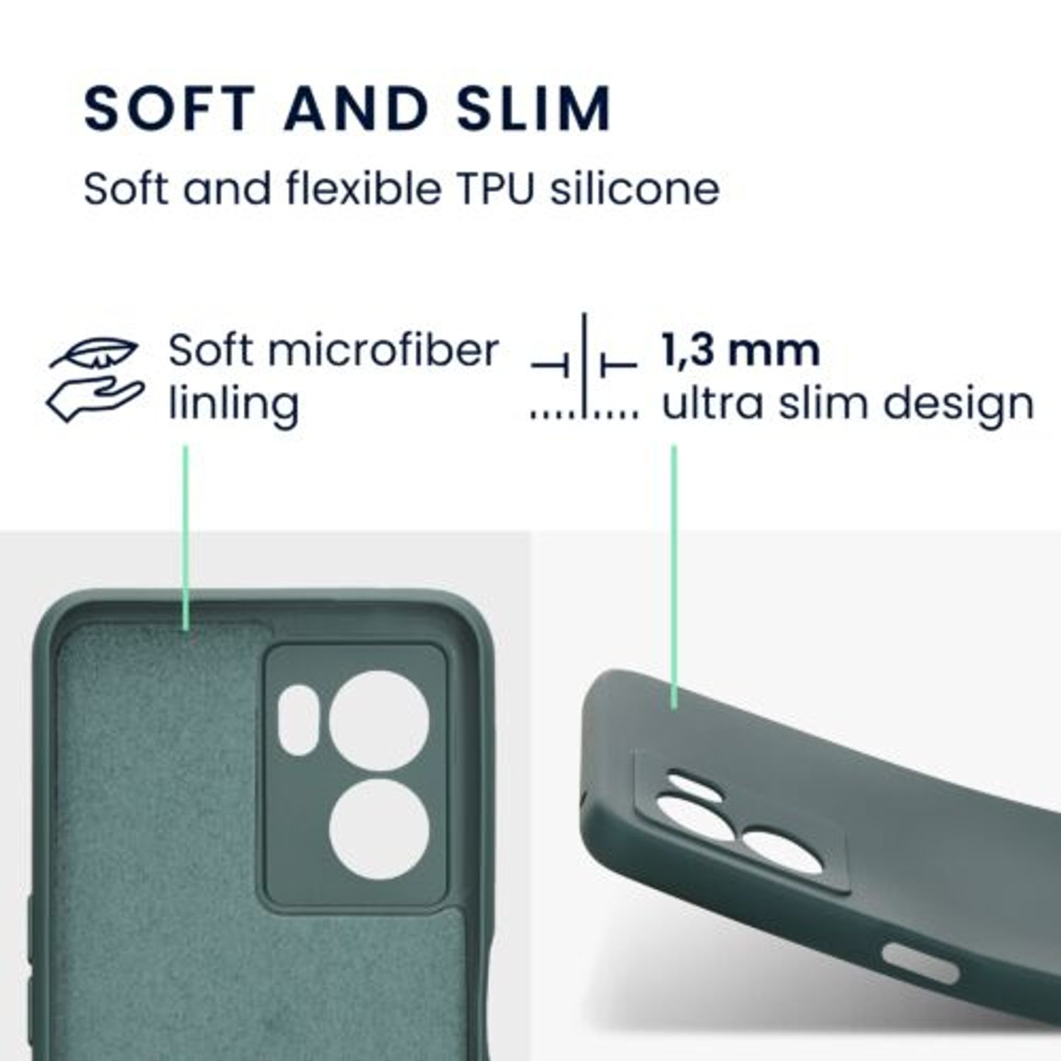 Husa Kwmobile pentru OPPO A77, Silicon, Verde, 59245.169 fotografia produsului View 2 L