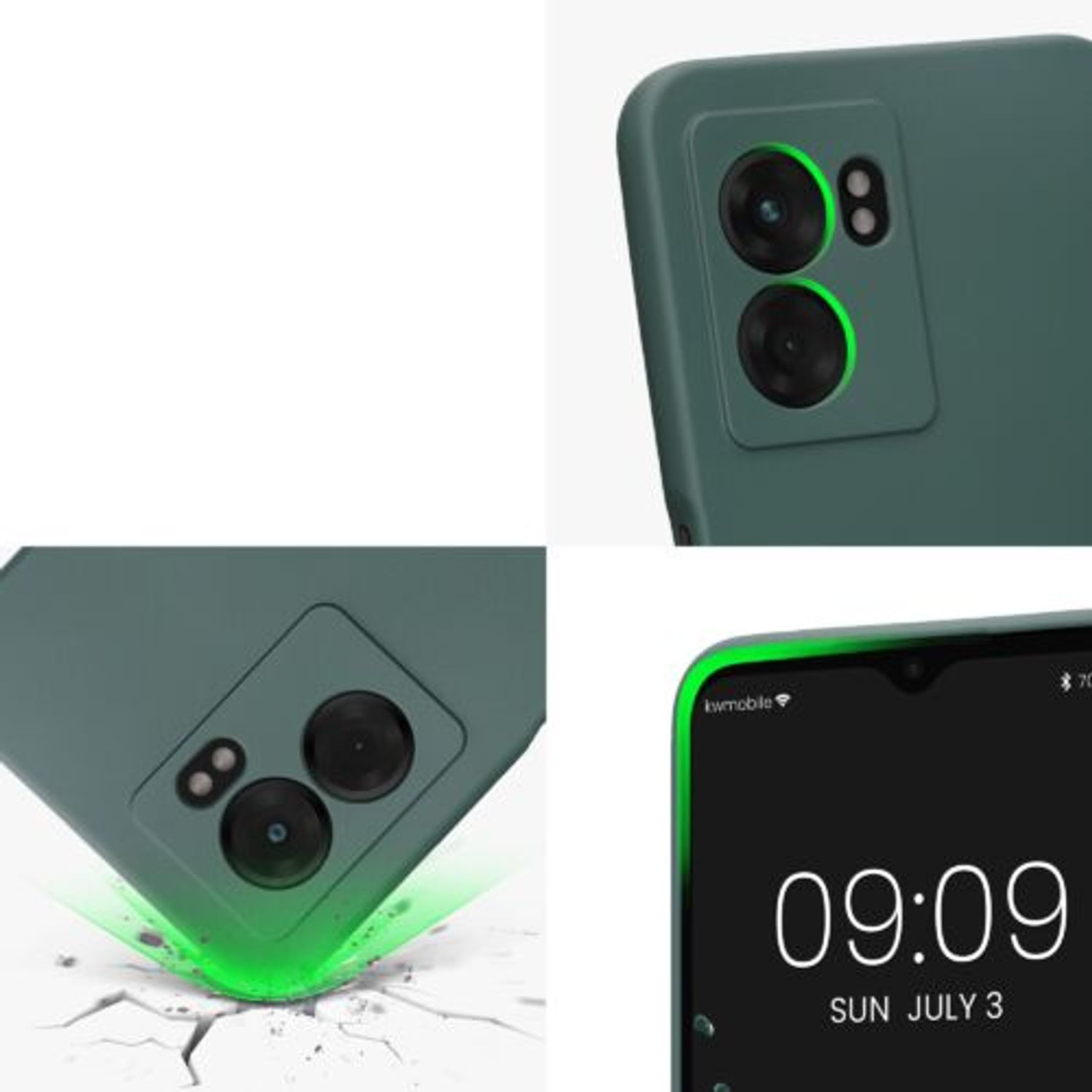 Husa Kwmobile pentru OPPO A77, Silicon, Verde, 59245.169 fotografia produsului View 7 L