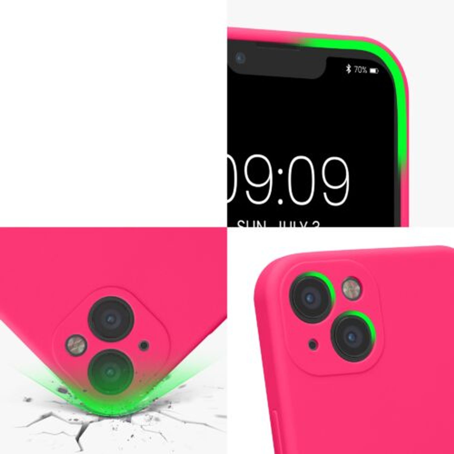 Husa Kwmobile pentru Apple iPhone 13, Silicon, Roz, 59359.77 fotografia produsului View 8 L