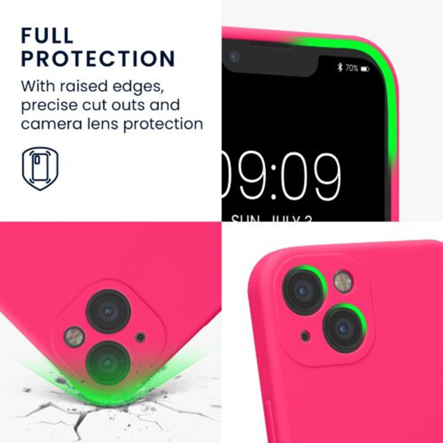 Husa Kwmobile pentru Apple iPhone 13, Silicon, Roz, 59359.77 fotografia produsului View 3 L