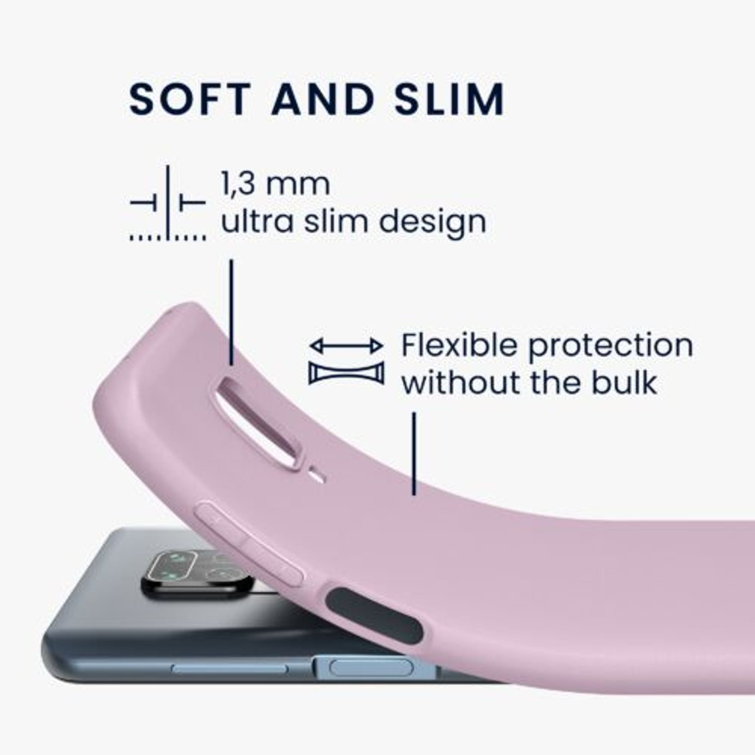 Husa Kwmobile pentru Xiaomi Redmi Note 9S/Redmi Note 9 Pro/Redmi Note 9 Pro Max, Silicon, Mov, 52140.140 fotografia produsului View 2 L