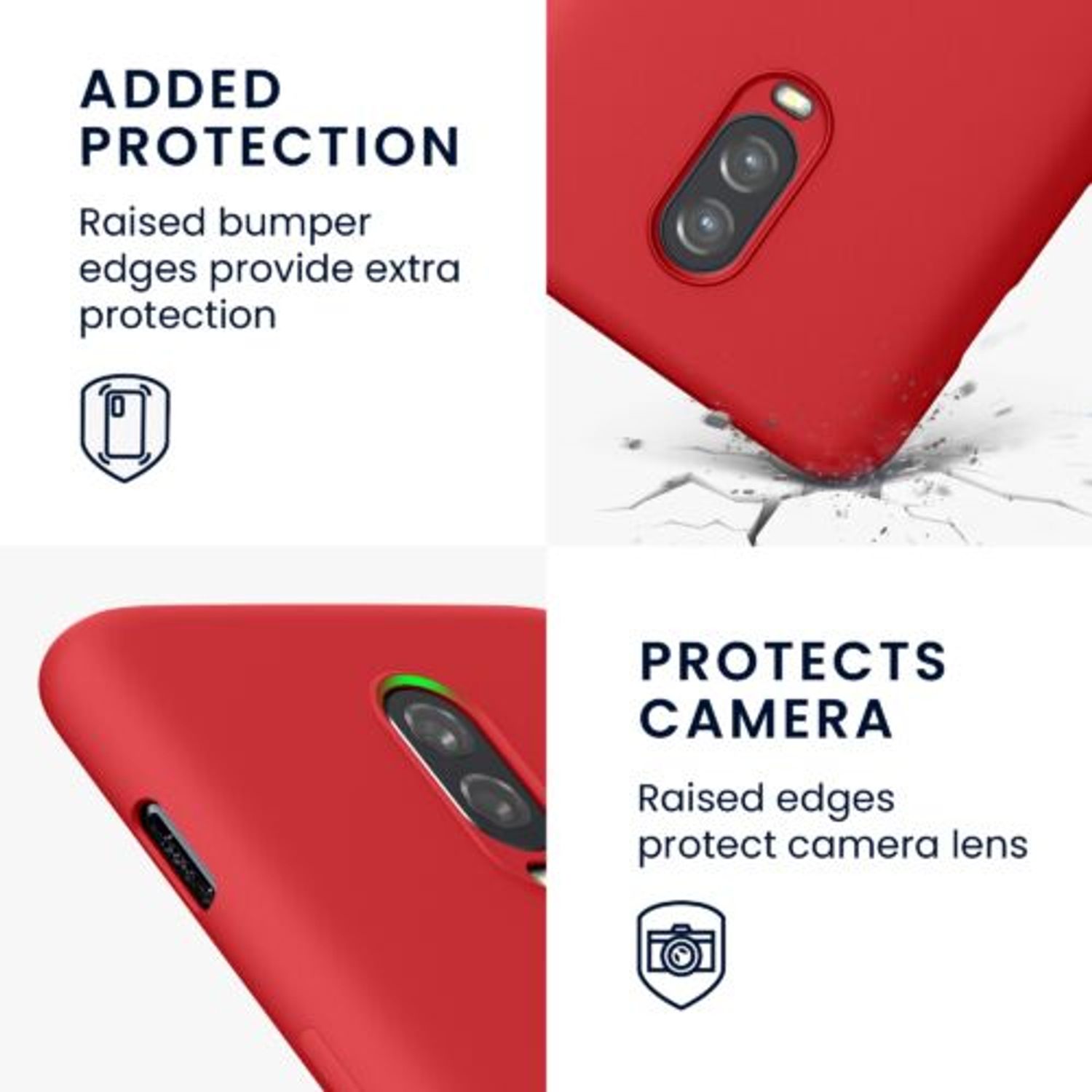 Husa Kwmobile pentru OnePlus 6T, Silicon, Rosu, 55347.09 fotografia produsului View 3 L