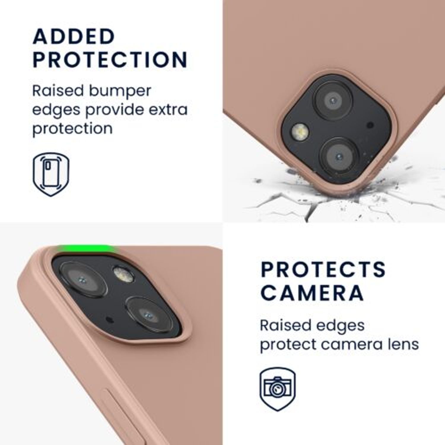 Husa Kwmobile pentru Apple iPhone 13, Silicon, Rose Gold, 55948.237 fotografia produsului View 3 L
