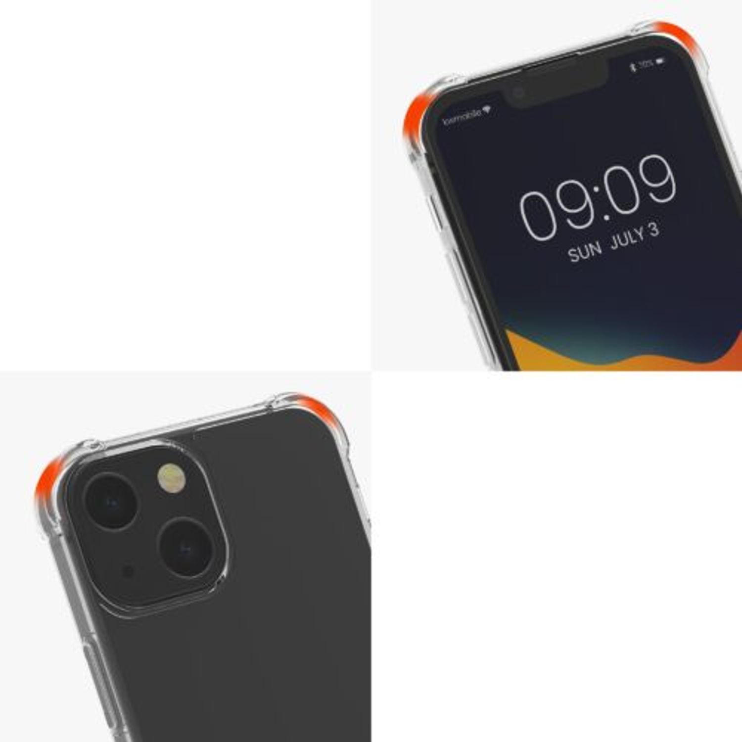 Husa Kwmobile pentru Apple iPhone 13 Mini, Silicon, Transparent/Alb, 55934.02 fotografia produsului View 2 L