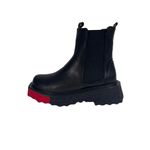 Ghete dama, YDA Collezione, model Roxi, varf rotund, cu elastic, talpa contrast, piele ecologica, 19,5 cm inaltime, marimea 36, negru fotografia produsului View 2 S