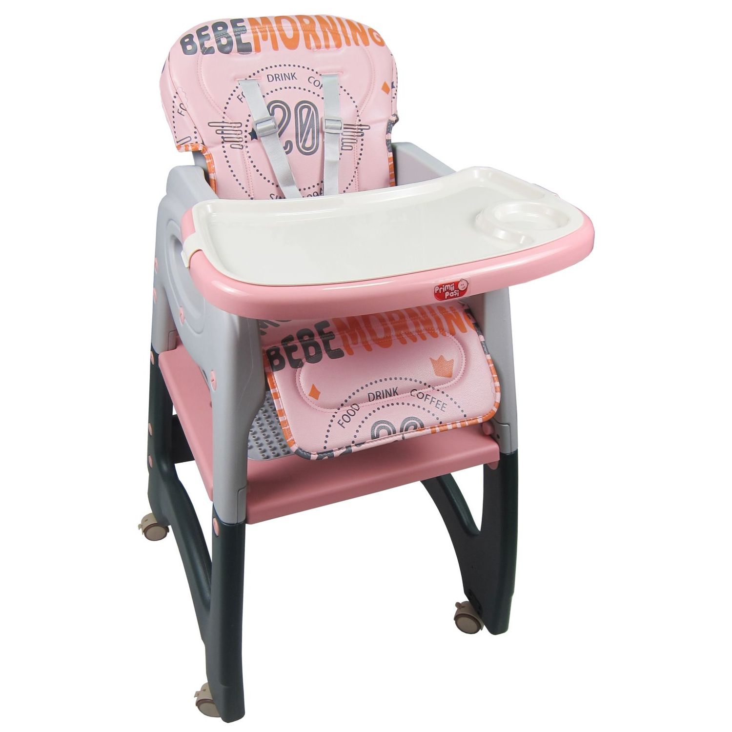 Scaun masa bebe transformabil, 6-36luni, SMHA033 roz, Primii Pasi fotografia produsului