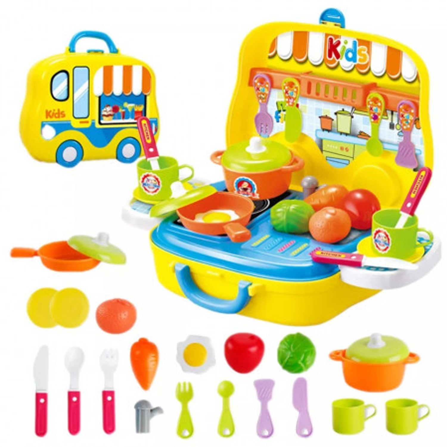 Set de joaca, Bucatarie tip ghiozdan, 15 accesorii fotografia produsului View 3 L