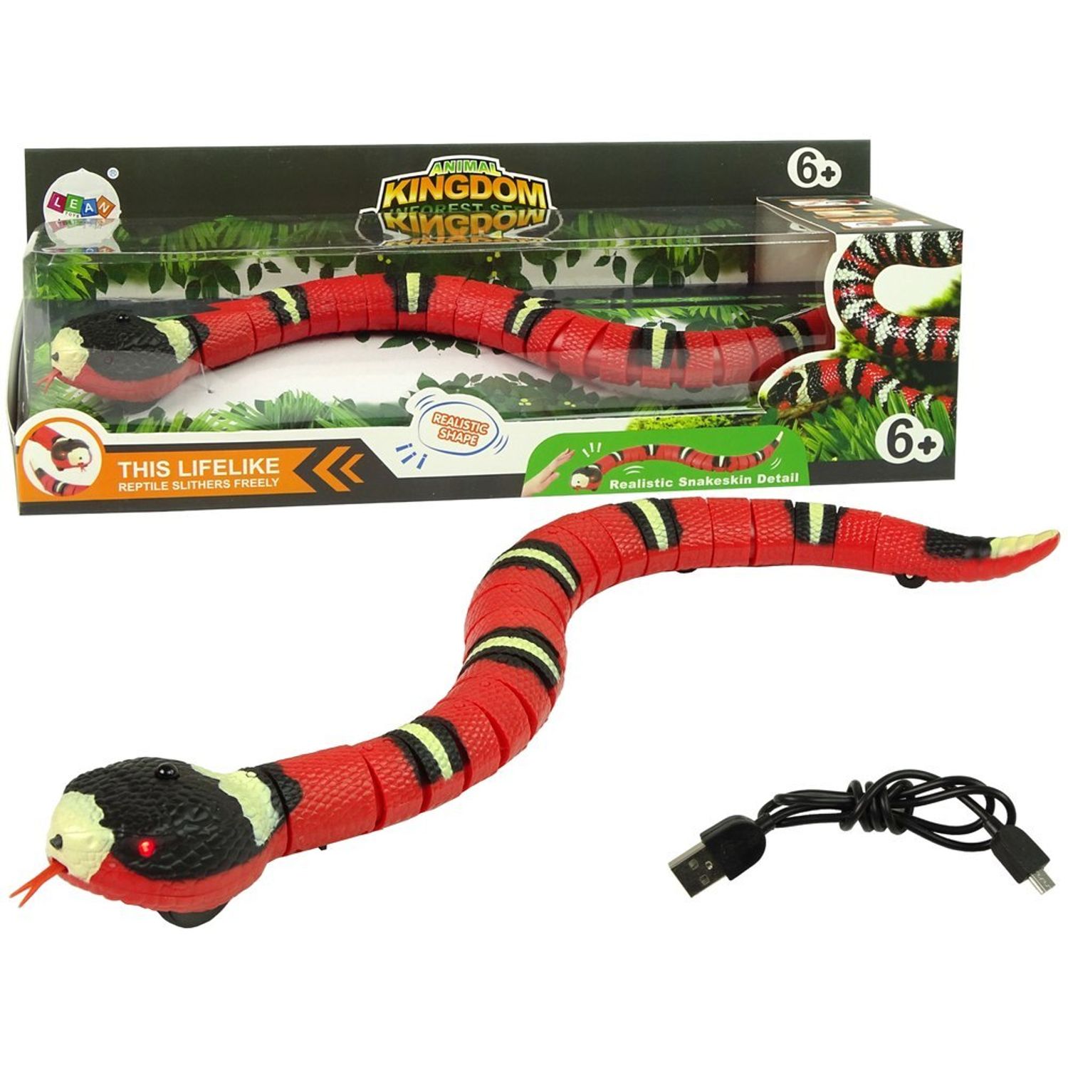 Jucarie interactiva - Sarpele 3D, 40 cm, rosu/negru fotografia produsului View 3 L