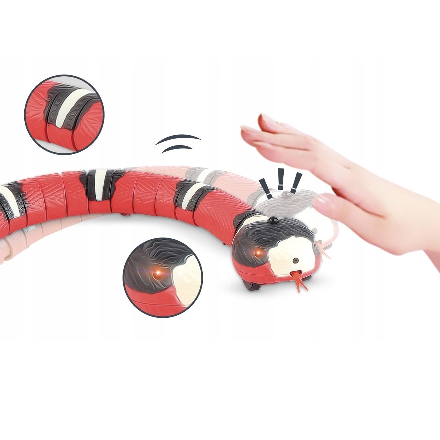 Jucarie interactiva - Sarpele 3D, 40 cm, rosu/negru fotografia produsului View 2 L