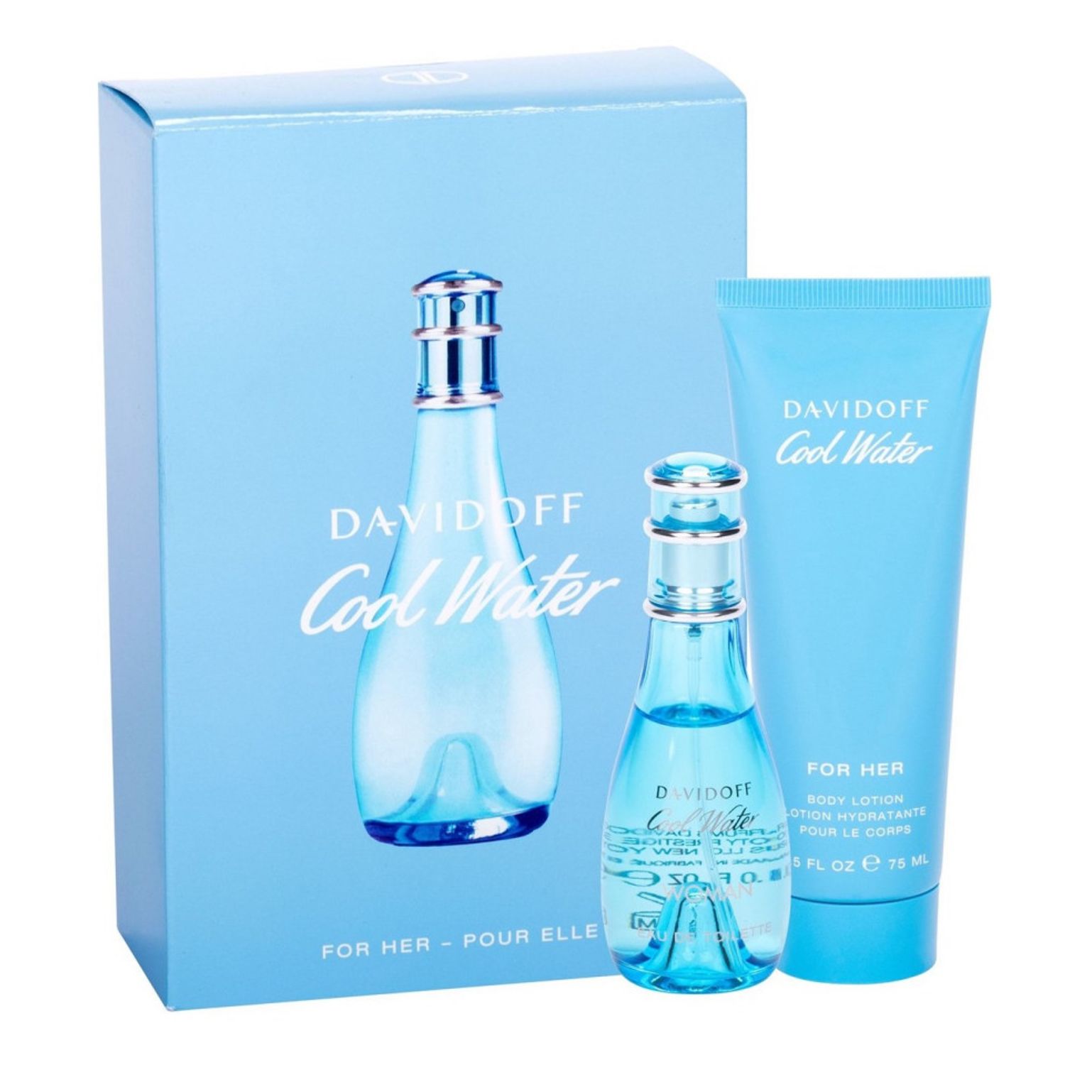 Set Cadou Davidoff Cool Water, Femei, 30 ml Apa de Toaleta + 75 ml lotiune de corp fotografia produsului
