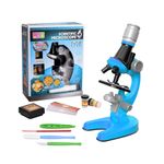 Microscop pentru copii STEM, 15 x 10 x 23 cm, albastru fotografia produsului