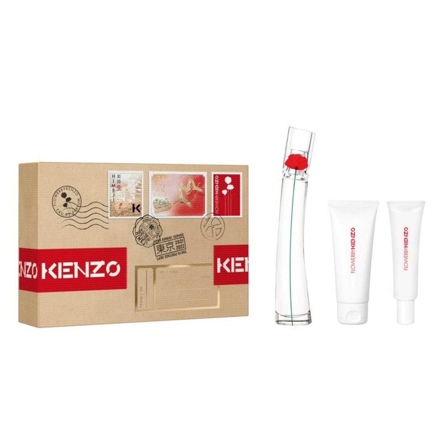 Set cadou Flower by Kenzo Femei, 50 ml Apa de Parfum + 75 ml Lotiune de corp + 20 ml Crema de maini fotografia produsului