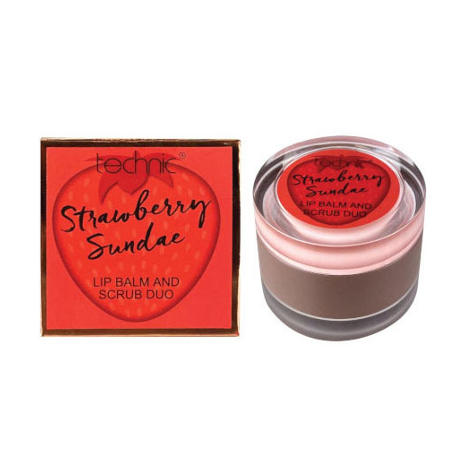 Balsam si scrub de buze Technic Duo, Capsuni fotografia produsului