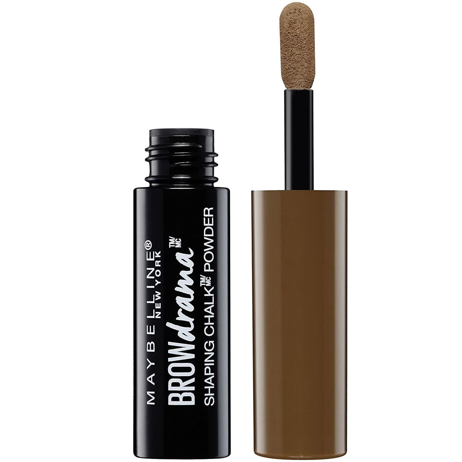 Pudra pentru sprancene Maybelline New York Brow Drama Shaping Chalk, 130 Deep Brown, 1 g fotografia produsului