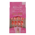 Set 12 Unghii False Elegant Touch, Metallic Material, 02 Cherry fotografia produsului